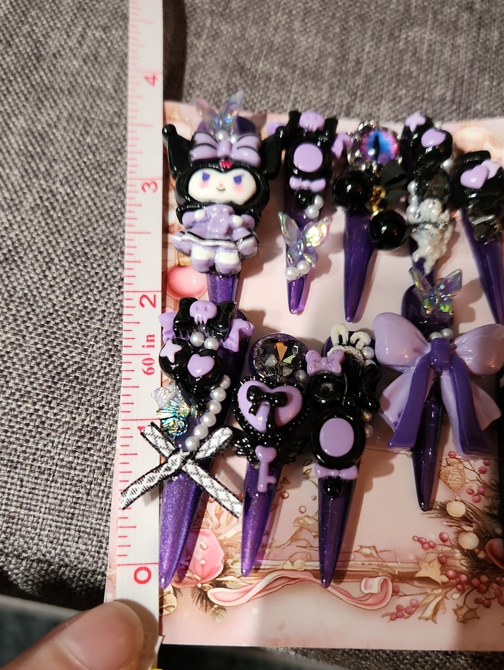 Purple  Press On Nails. Size Large - Picture 3 of 5